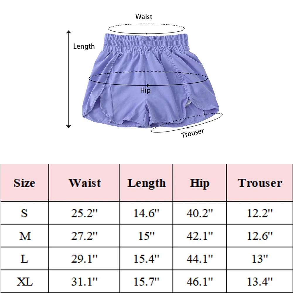 Women's Athletic Shorts High Waisted Running Shorts Pocket Sporty Short Gym Elastic Workout Shorts Quick Dry