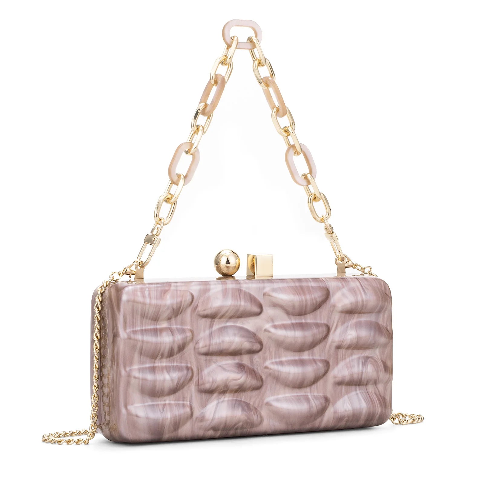 Luxury Evening Bag For Women Elegant Acrylic Hard Surface Ladies Clutch 5 Color Hangbag Party Wedding Shoulder Bags 2024 Fashion