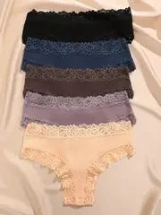 5Pcs/set Floral Lace Cotton Panties