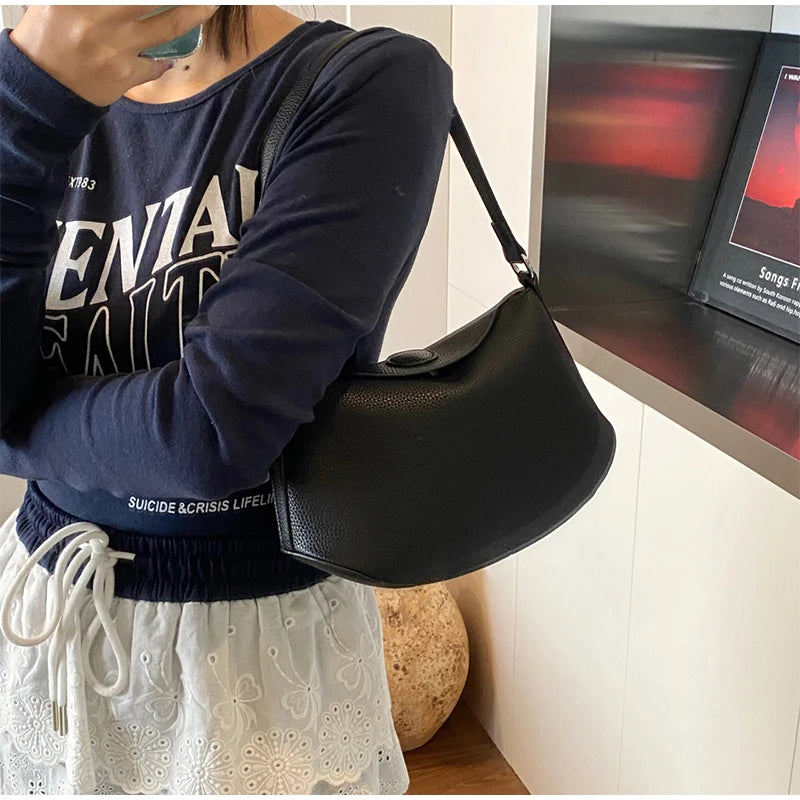 Pea Pod Crossbody Shoulder Bag,Women's Lychee Pebbled Pattern Women Dumpling Sling Bag,Chic Simple Minimalist Commuter Purse