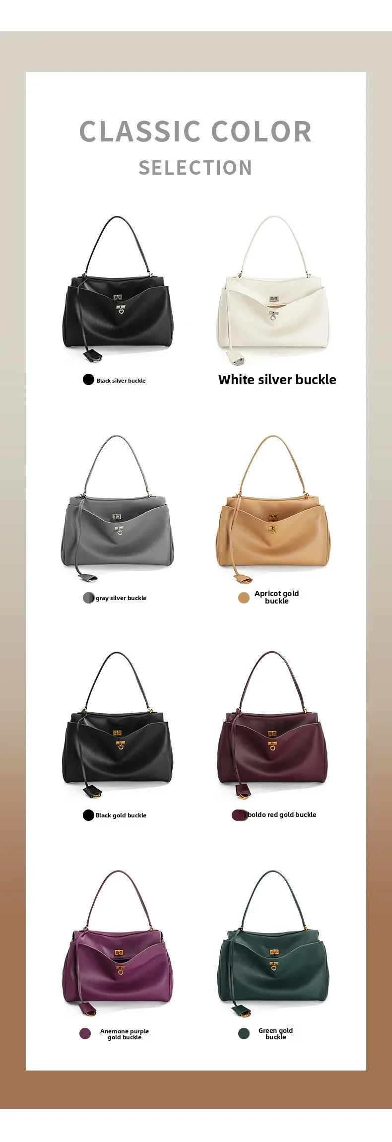 Rodeobag leather handbag, single shoulder crossbody bag, large capacity women's commuting high-end tote bag