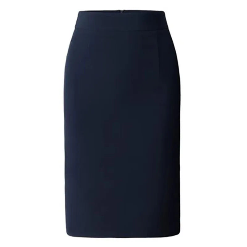 Elegant High Waisted Office Lady Pencil Skirt Korean Fashion Slim Fit Package Hip Midi Skirts Women Solid Color All-match Skirts