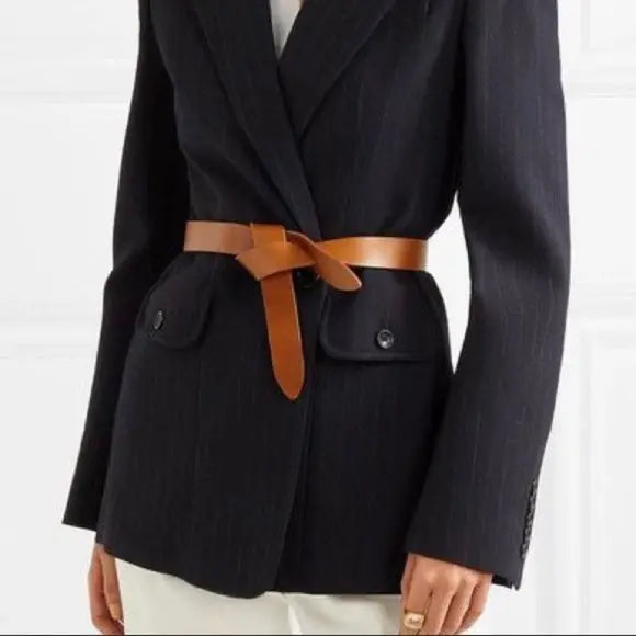 Designer Belts For Women High Quality Knot Soft Leather Long Waistband Female Waist Dress Coat Corset Wide Belt