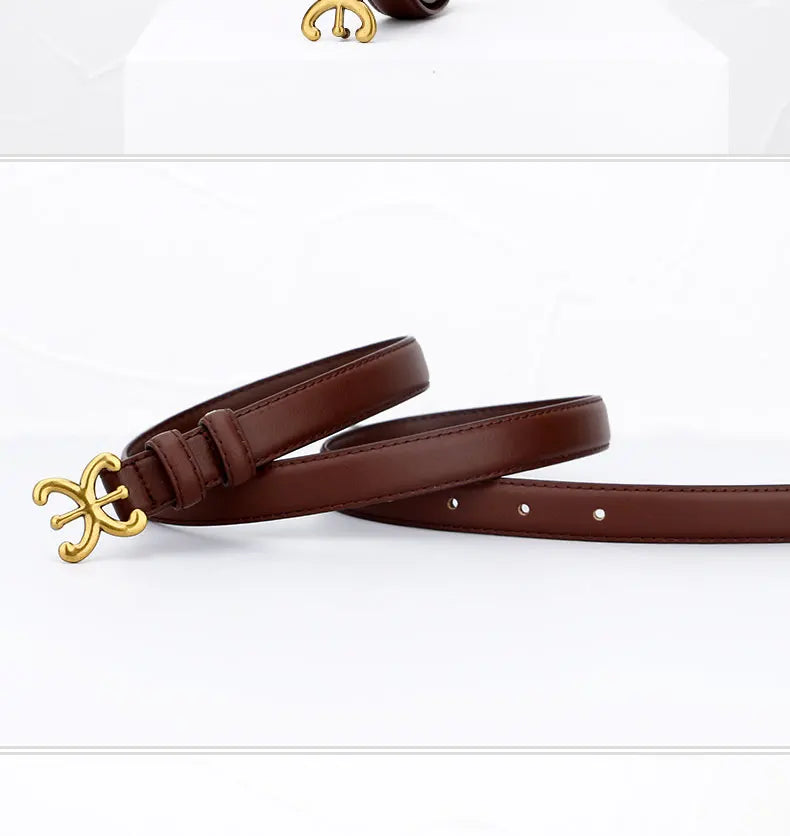 Women's luxury belts fashionable and trendy 1.8CM leather belts body metal buckle head suitable for dress trousers casual wear