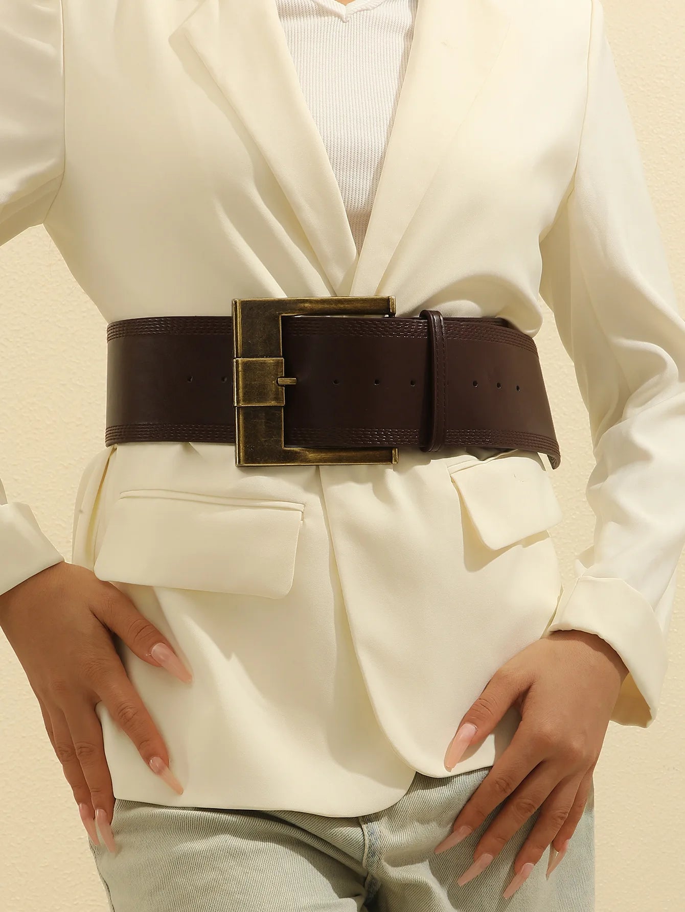 Desinger Belts For Women Vintage Wide Waistband Plus Size Western Cowgirl Cowboy Goth Y2k Brown Black Red Fashion Belt Female