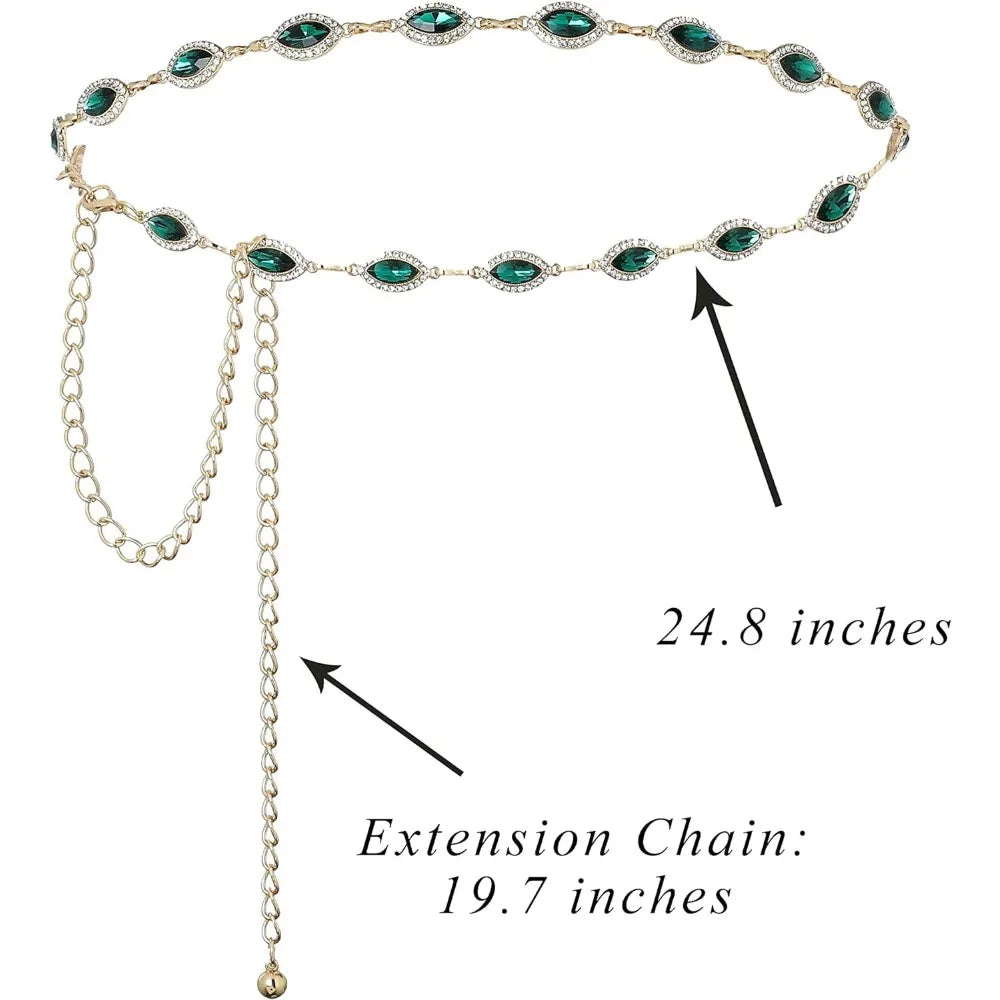 Rhinestone Waist Chain Belt Crystal Belly Chain for Women and Girls