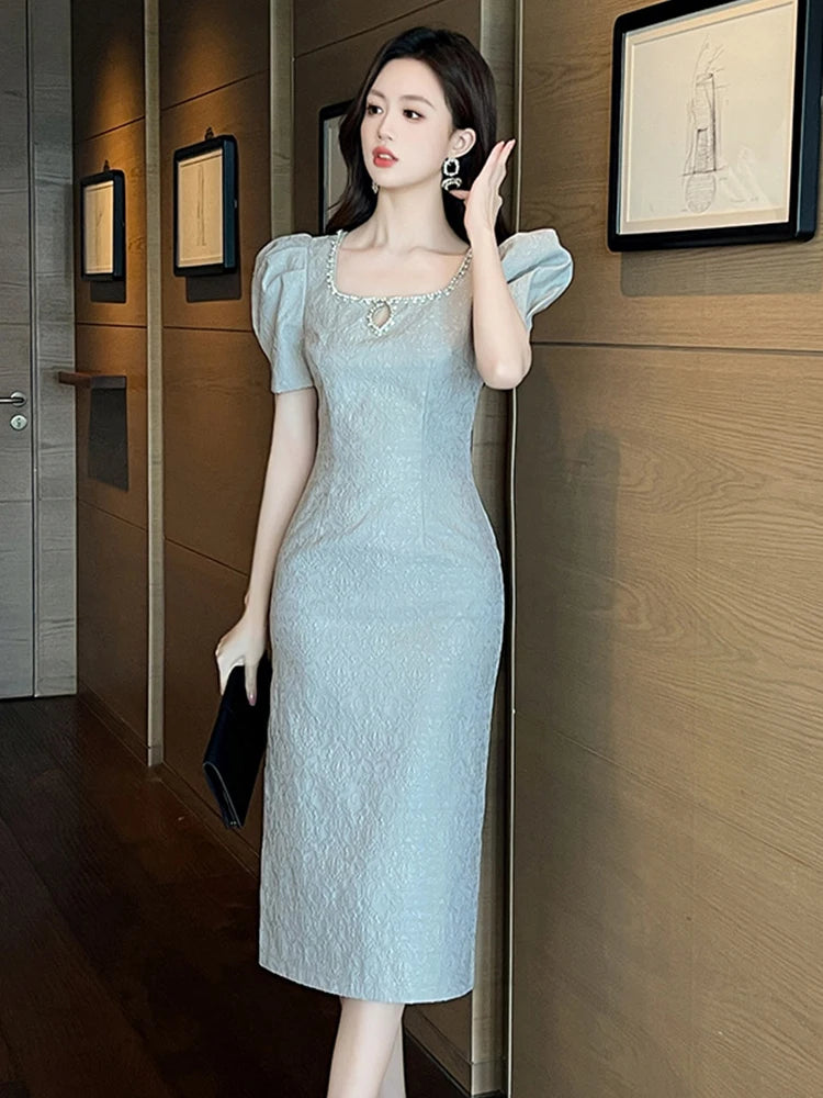 Elegant Vintage Midi Dress