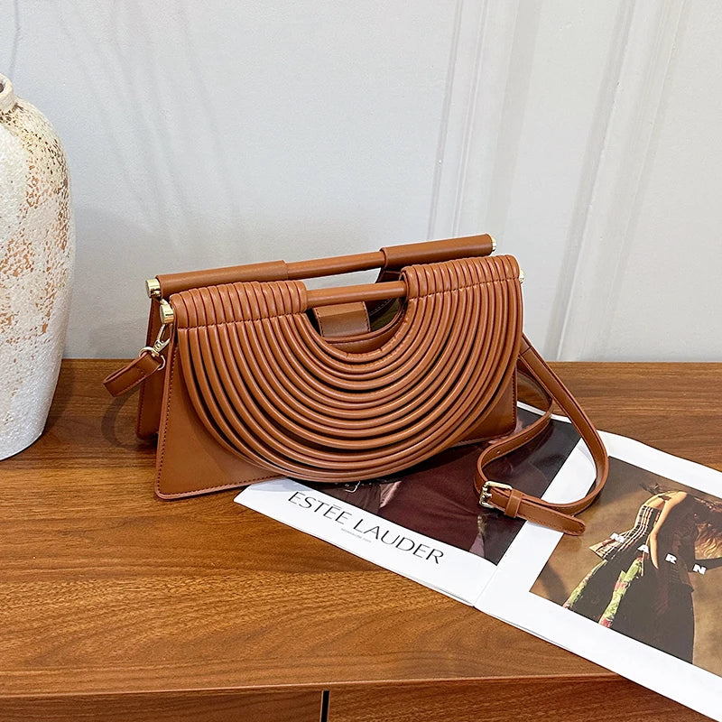 Branded Luxury Evening Clutch Purse For Women Noodles Design Golden Crossbody Bag For Wedding Dinner Party Designer Handbag 2025