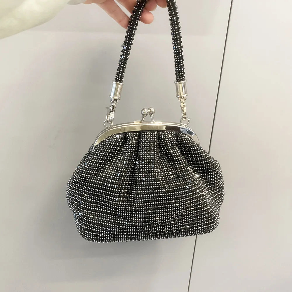 JIOMAY Women's Shiny Rhinestone Purse for Wedding Silver Clutch Bag evening Bag Luxury Clutch Bag Luxury Bags Designers Handbags