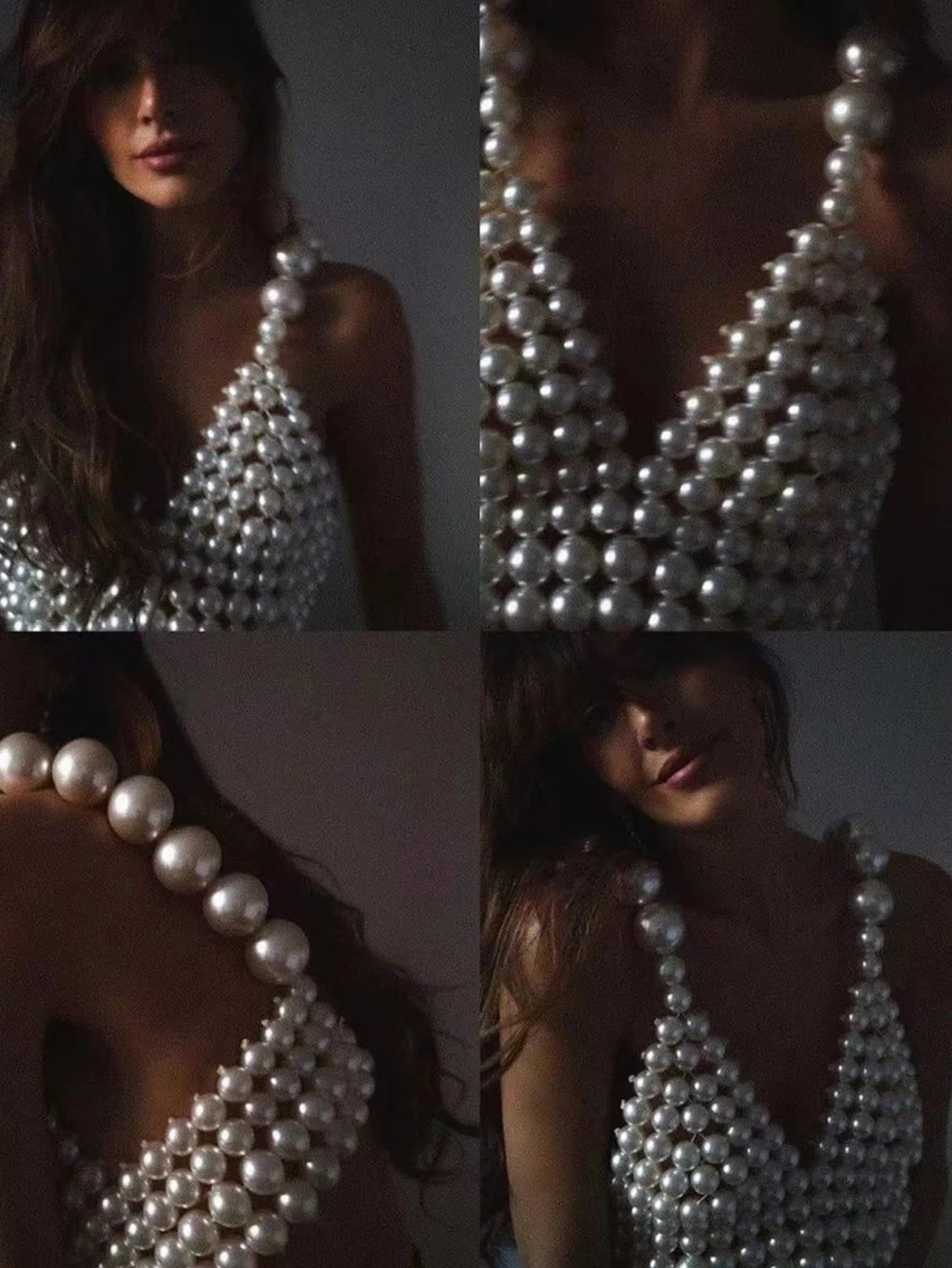 Sexy see through halter pearl corset crop top women 2025 summer festival outfit beach club party top cropped tanks womens tops