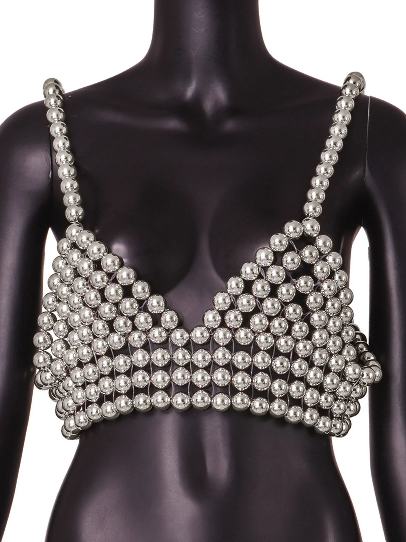 Sexy see through halter pearl corset crop top women 2025 summer festival outfit beach club party top cropped tanks womens tops