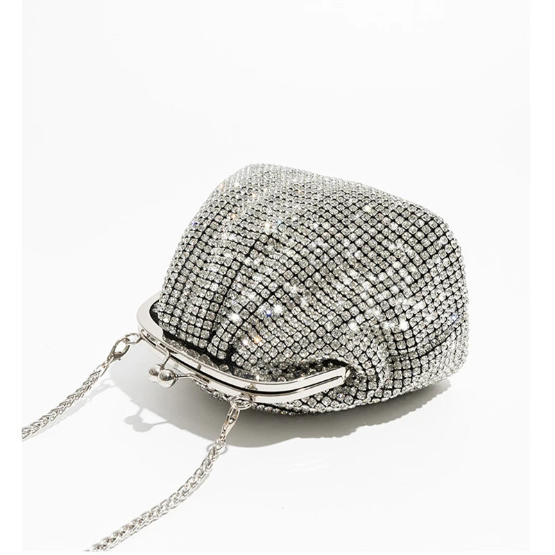 JIOMAY Women's Shiny Rhinestone Purse for Wedding Silver Clutch Bag evening Bag Luxury Clutch Bag Luxury Bags Designers Handbags