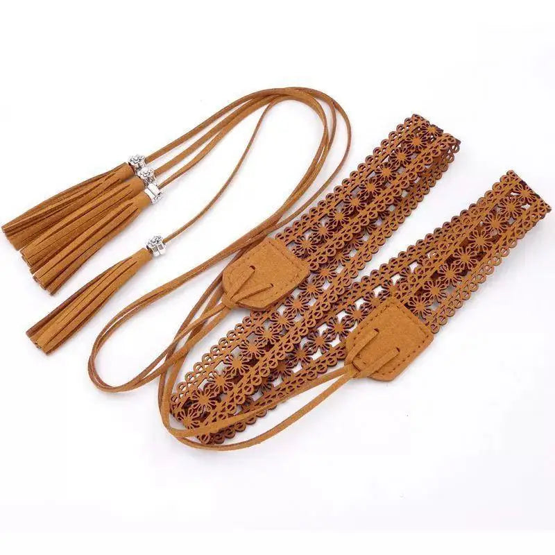 Belts For Women Knot Waistband Summer Boho Shell Bead Dress Jeans Belt Female Beach Accessory Beige Wax Cord