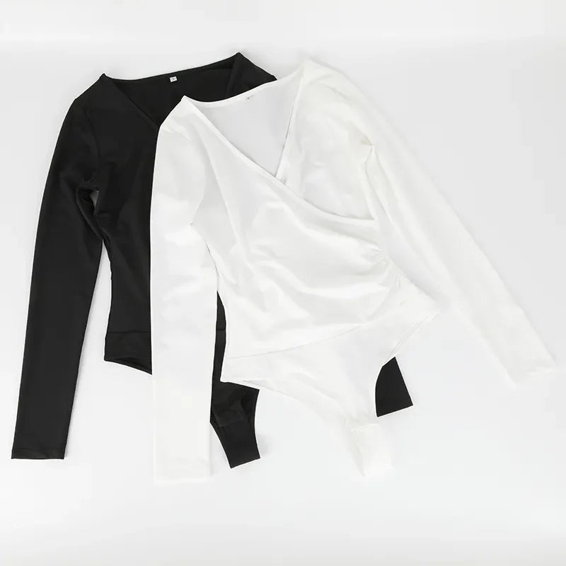 Sexy Bodysuits Shapeswear for women V-Neck Long Sleeve Tummy Control Slimming Abdomen Corset