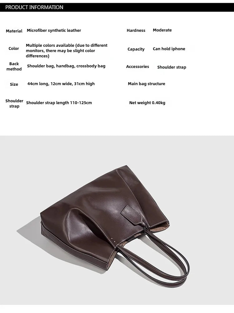 Tote Meal Bag PU Leather Large Capacity Designer Shoulder Bag 2026 New High Quality Crossbody Bags Versatile Practical