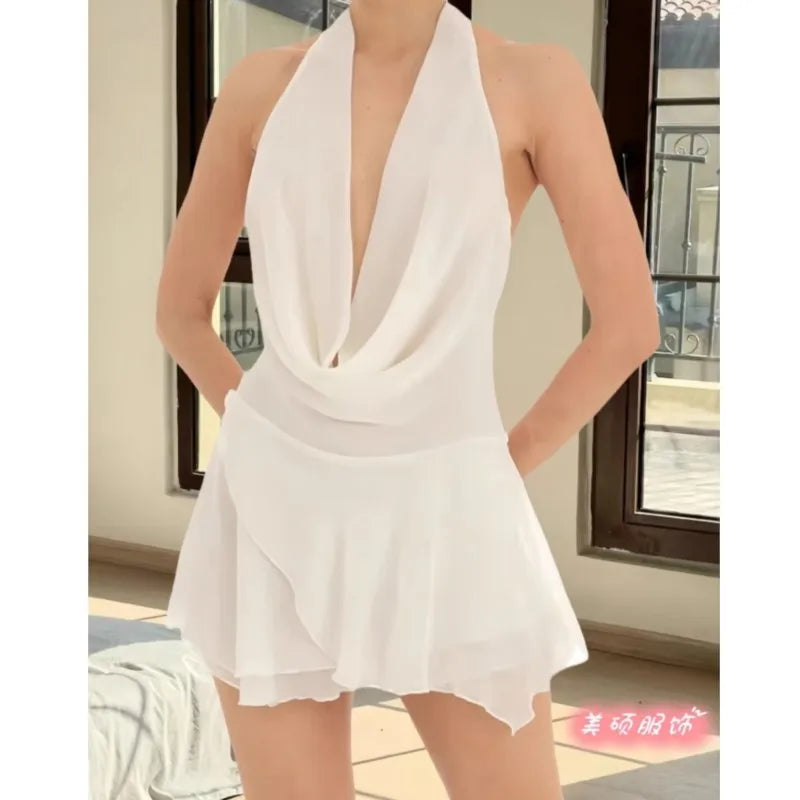 The Sleeveless  V-Neck Halter Dress