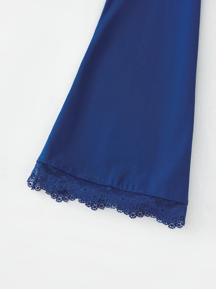 Women's Lace Trim Square Neck T Shirt Y2K Long Bell Sleeve Slim Fit Basic Crop Tops Blouse Fairy Aesthetic Tee Shirts Streetwear