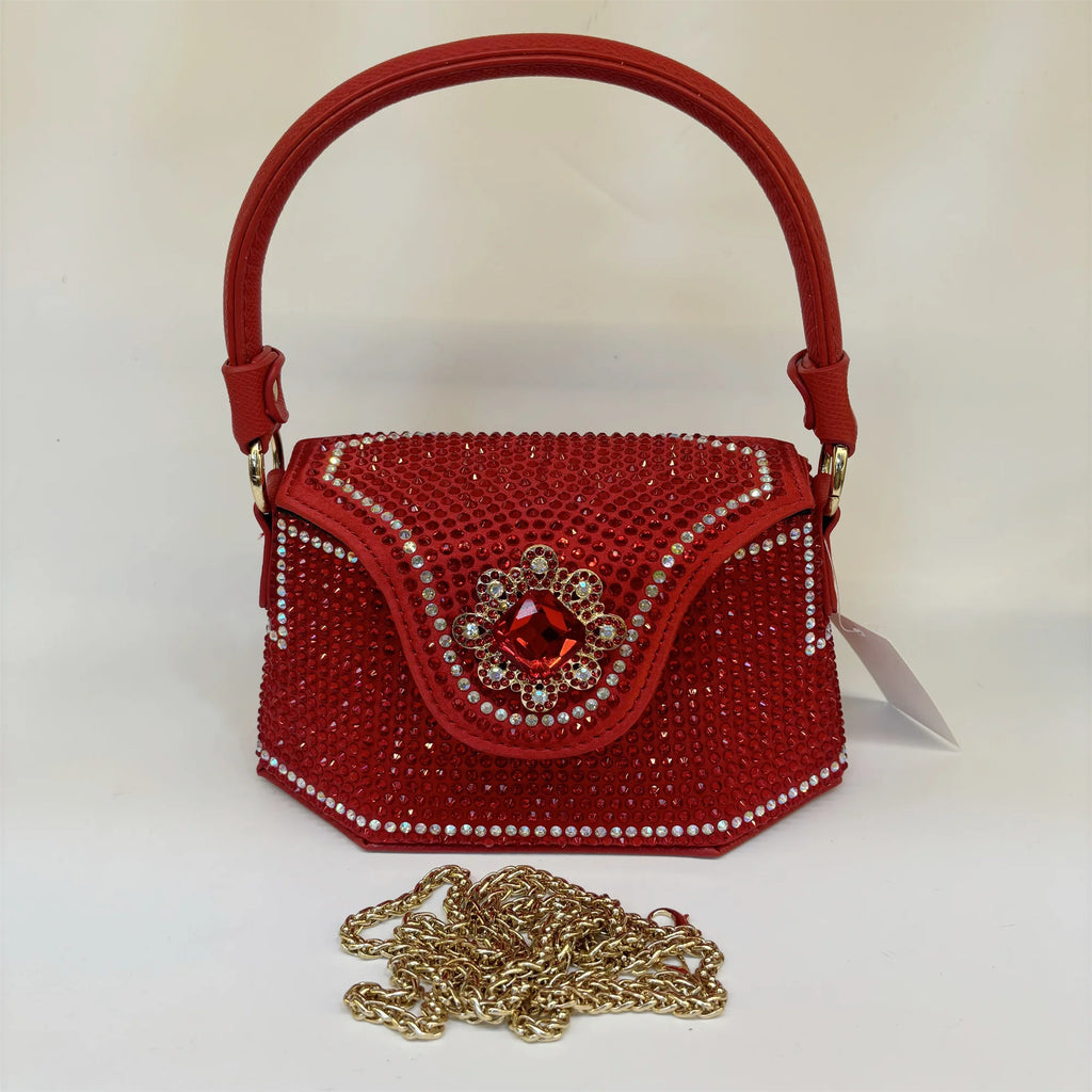 2025 Fashion Luxury Rhinestone Diamonds Shoulder Handbags For Women Thick Chain Crossbody Bag Ladies Handbag F5-823-5