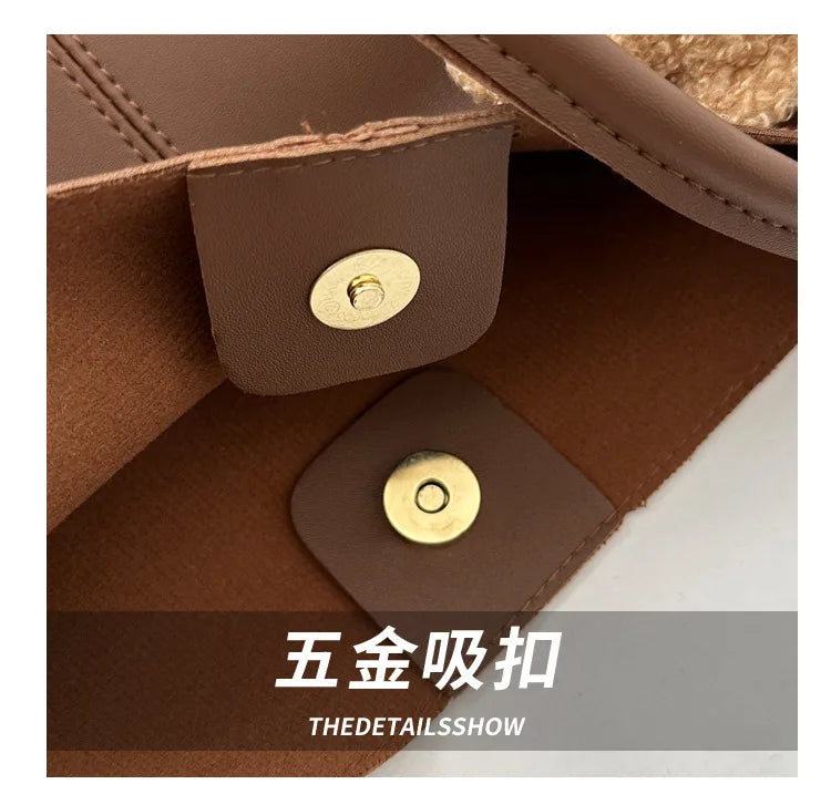 Women's Retro Tote - High-Quality Solid Color, Minimalist Large-Capacity Commuter Handheld/Single-Shoulder