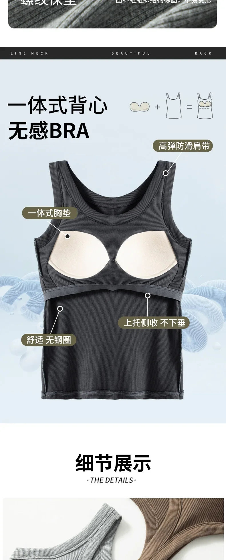 New Women Solid Round Neck Ribbed Tank Top Camisole Women Summer Basic Elastic TankTop One-piece Vest with Chest Pad Y2k