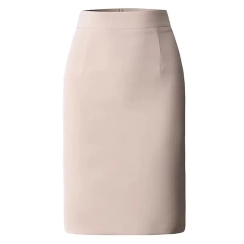 Elegant High Waisted Office Lady Pencil Skirt Korean Fashion Slim Fit Package Hip Midi Skirts Women Solid Color All-match Skirts