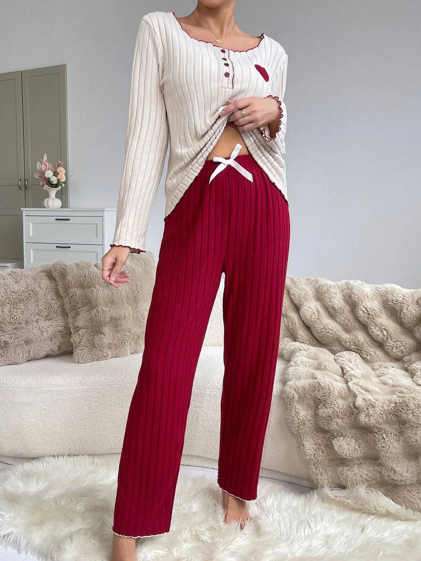 Hearts Lounge Pants Set