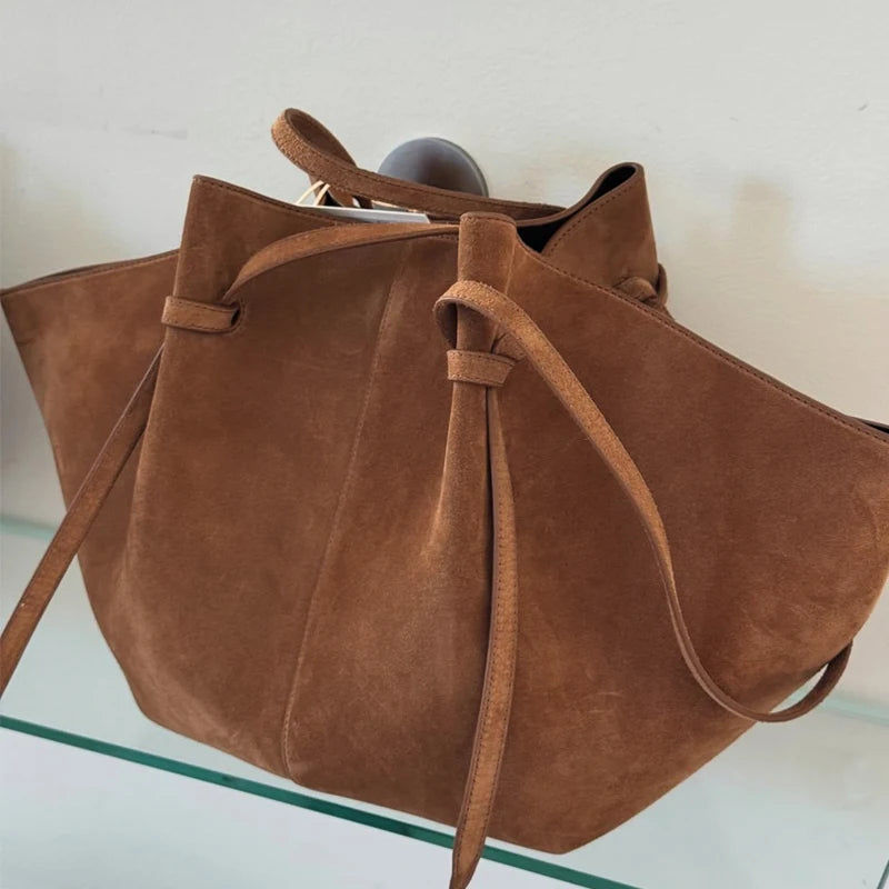 Custom Initials Faux Suede Shopping Tote Bags For Women Luxury Designer Handbags Purse 2026 New Large Capacity Underarm Shoulder