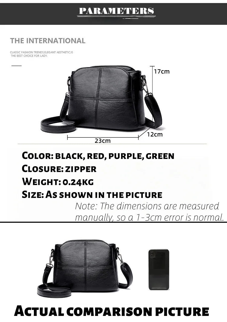 Pu crossbody bag with multi-pocket design, fashionable and versatile, suitable for daily outings as a shoulder bag