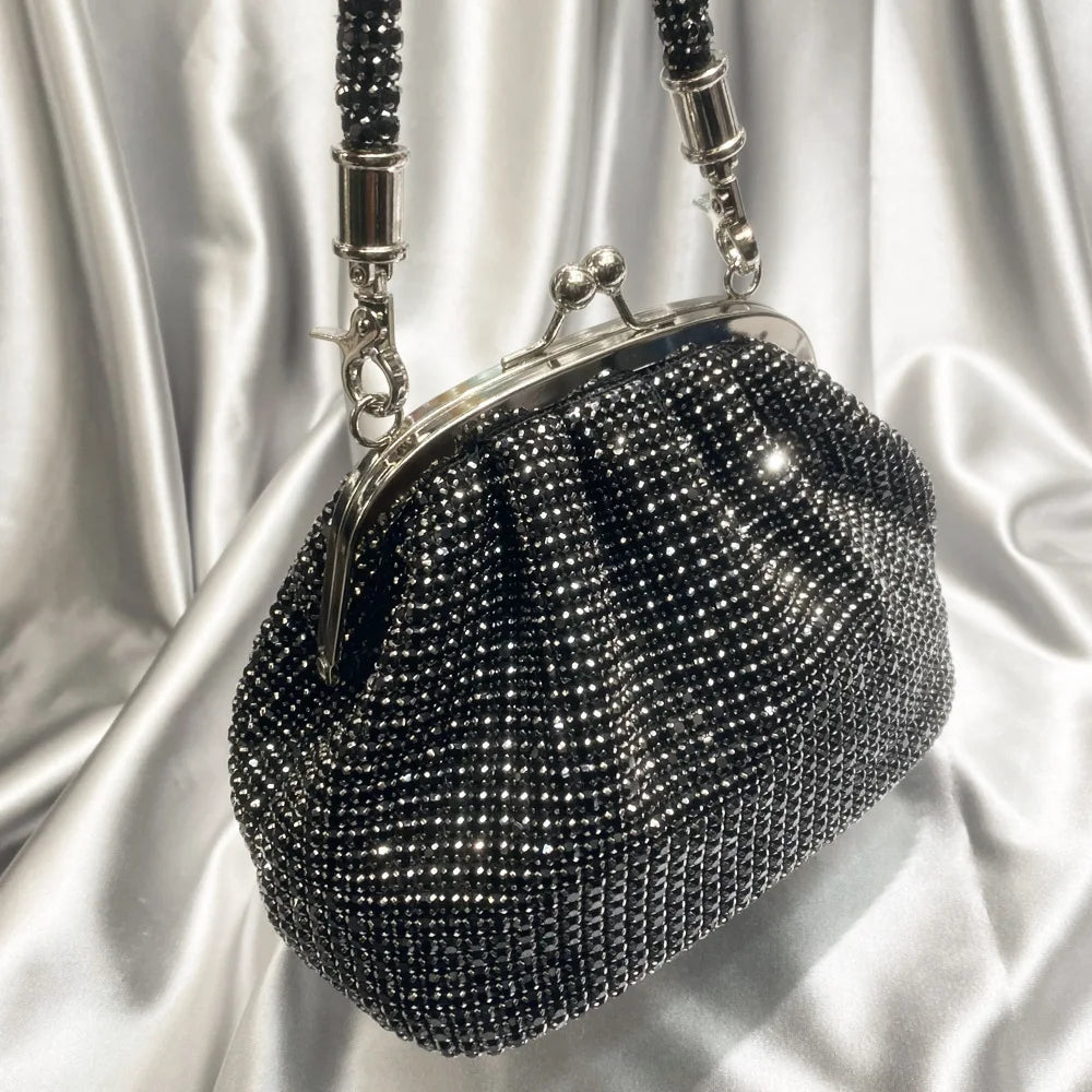 JIOMAY Women's Shiny Rhinestone Purse for Wedding Silver Clutch Bag evening Bag Luxury Clutch Bag Luxury Bags Designers Handbags