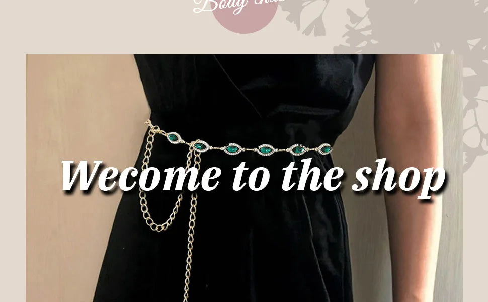 Rhinestone Waist Chain Belt Crystal Belly Chain for Women and Girls