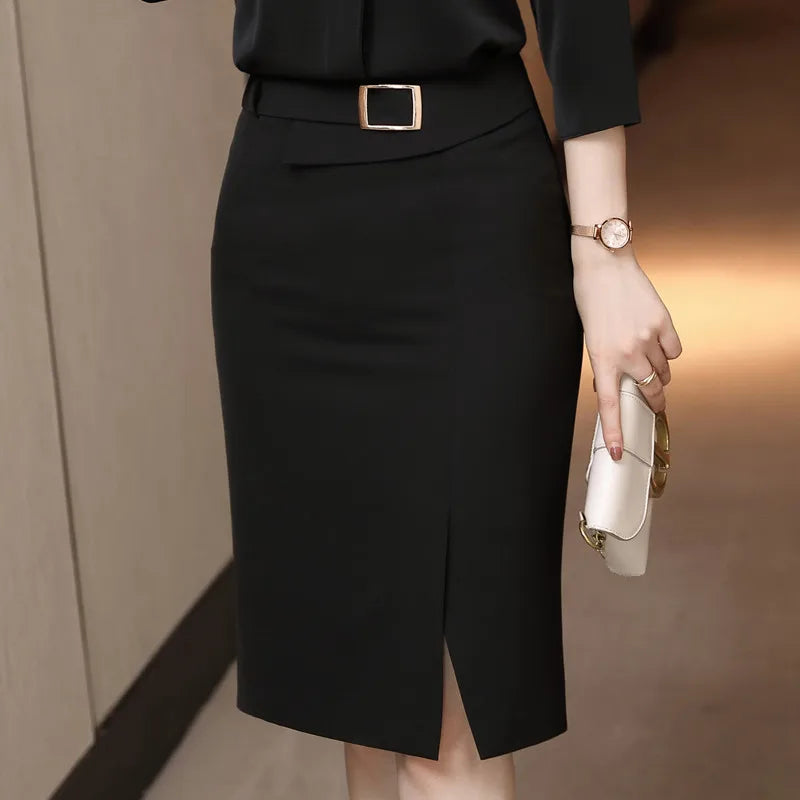 Spring Summer Fashion Black Skirt Women Elegant All-Match Slim Formal Female Office Ladies Business Mini Short