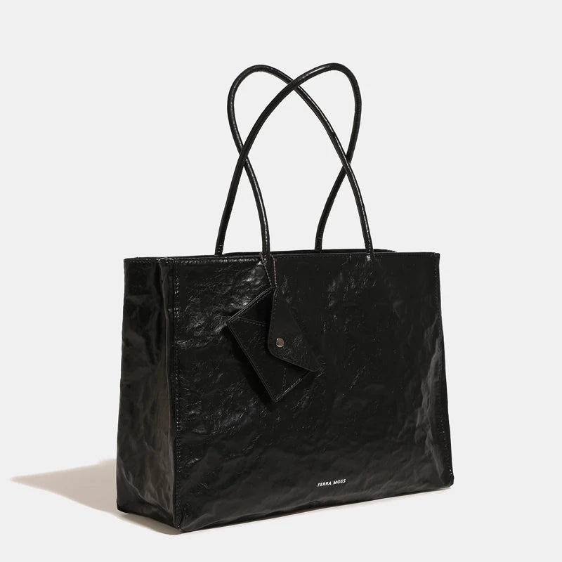 England Style Tote Bags For Women Luxury Designer Handbags Purses 2024 New In PU Oil Wax Skin Wrinkles Letter Underarm Shoulder