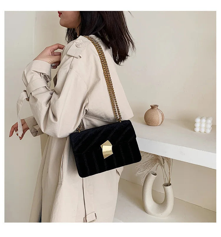 2025 Luxury Handbags Women Bags Designer Shoulder Vintage Velvet Chain Evening Clutch Bag Messenger Crossbody Bags for Women
