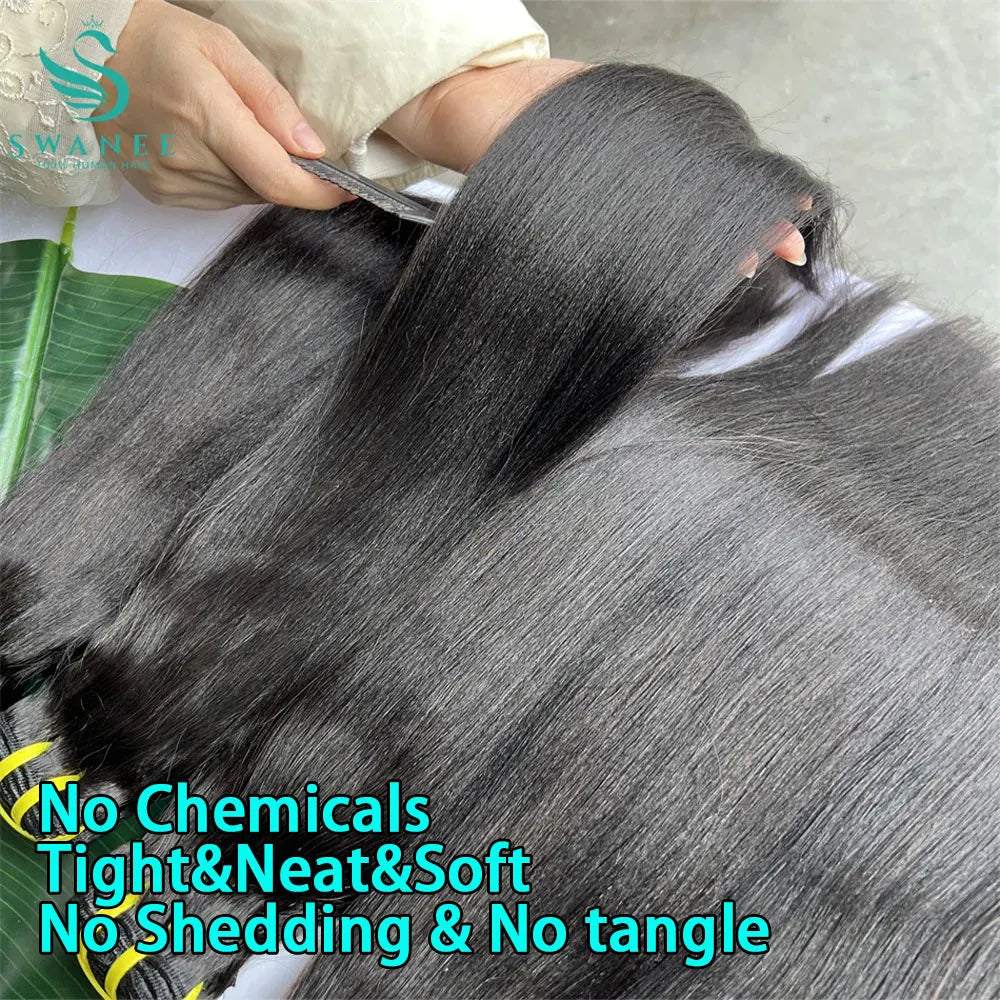 Light Yaki Straight 100% Raw Unprocessed Virgin Human Hair Extensions Wholesale for Black Human Hair Weave Bundle Salon Supply