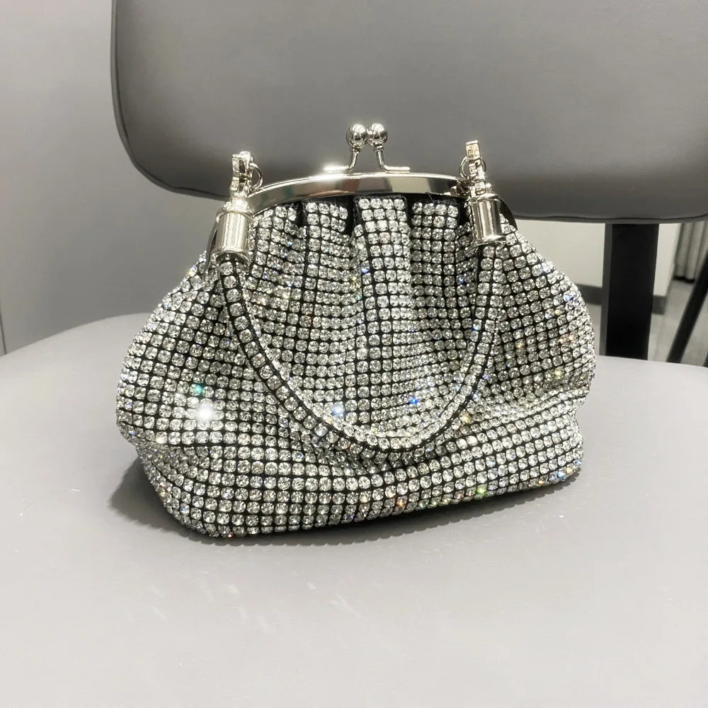JIOMAY Women's Shiny Rhinestone Purse for Wedding Silver Clutch Bag evening Bag Luxury Clutch Bag Luxury Bags Designers Handbags