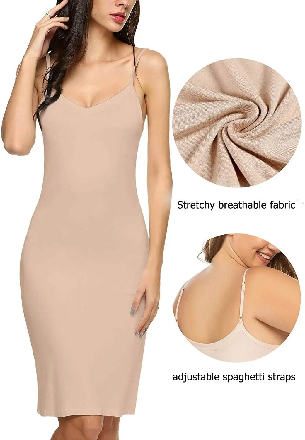 Solid Sling Dress for Womens Compression Sleeveless Slip Under Dress Backless Soft Pajamas Breathable Underwear Sexy Sleepwear