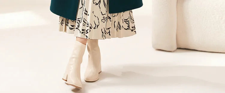 SENTUBILA Women 100% Wool Long Wrap Coat 2025 Elegant Notched Collar Belted Warm Double Faced Woolen Winter Overcoat W24O43352