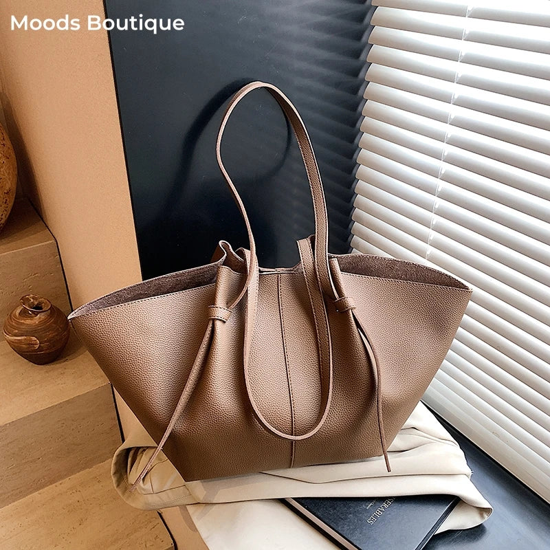 Branded Designer Shoulder Tote Bags For Women Soft PU Leather 2-IN-1 Big Capacity Shopper Tote Set 2025 Luxury Designer Handbags