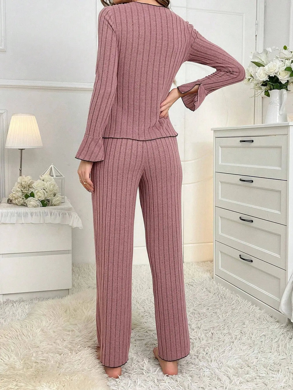 Women's Two-piece Pajamas Autumn And Winter Home Warm Casual, Fashionable And Wearable Home Clothes Set For Women