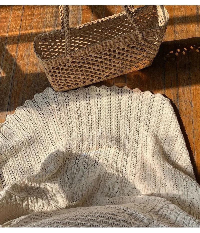 Women's Knitted Sweater Skirt Two-Piece Suit New Sexy Hollow Off-Neck Long Sleeve Sweater Skirt Suit