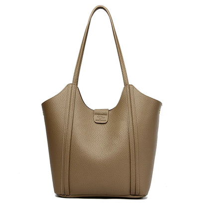 Elegant Women's Handbag Quality Leather Top-Handle Bag Ladies Solid Color Shoulder Crossbody Bag Casual Tote Purse Messenger Sac