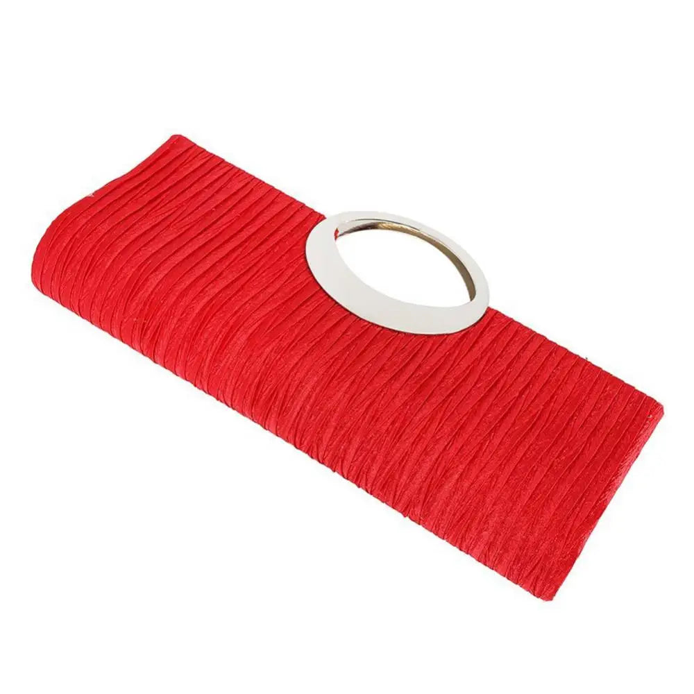 Fashion Women Luxury Handheld Bag Rhinestone Satin Pleated Evening Bag Party Shoulder Bag Clutch Purse Handbag