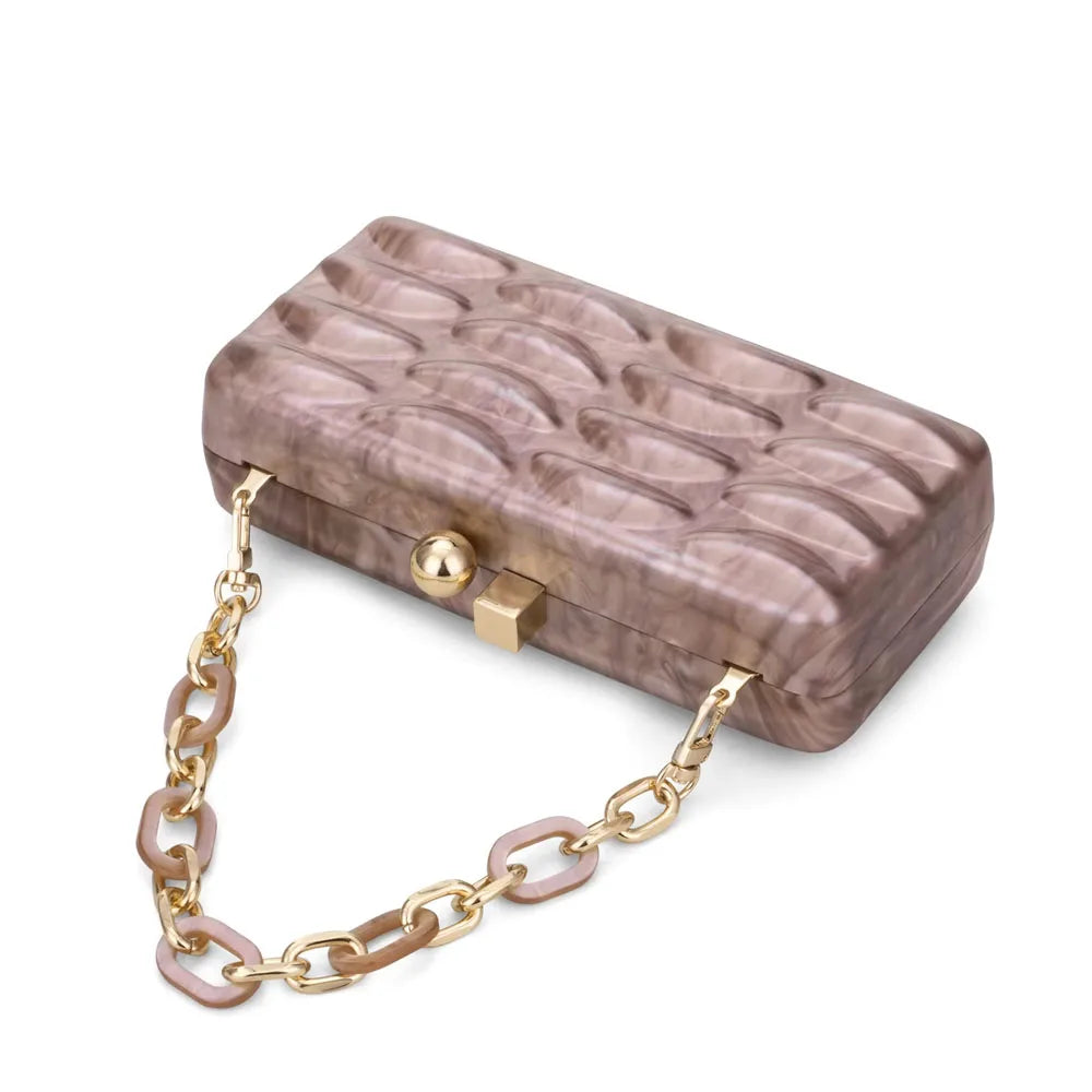 Luxury Evening Bag For Women Elegant Acrylic Hard Surface Ladies Clutch 5 Color Hangbag Party Wedding Shoulder Bags 2024 Fashion