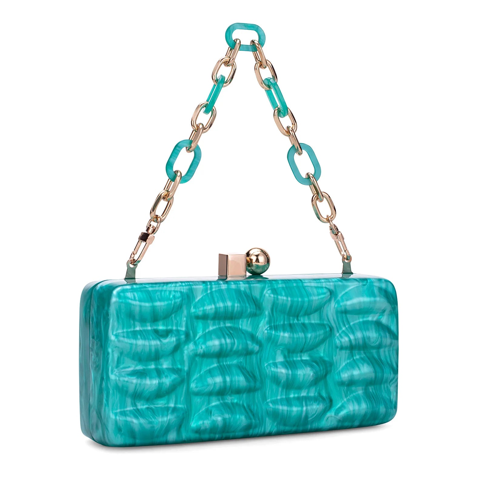 Luxury Evening Bag For Women Elegant Acrylic Hard Surface Ladies Clutch 5 Color Hangbag Party Wedding Shoulder Bags 2024 Fashion