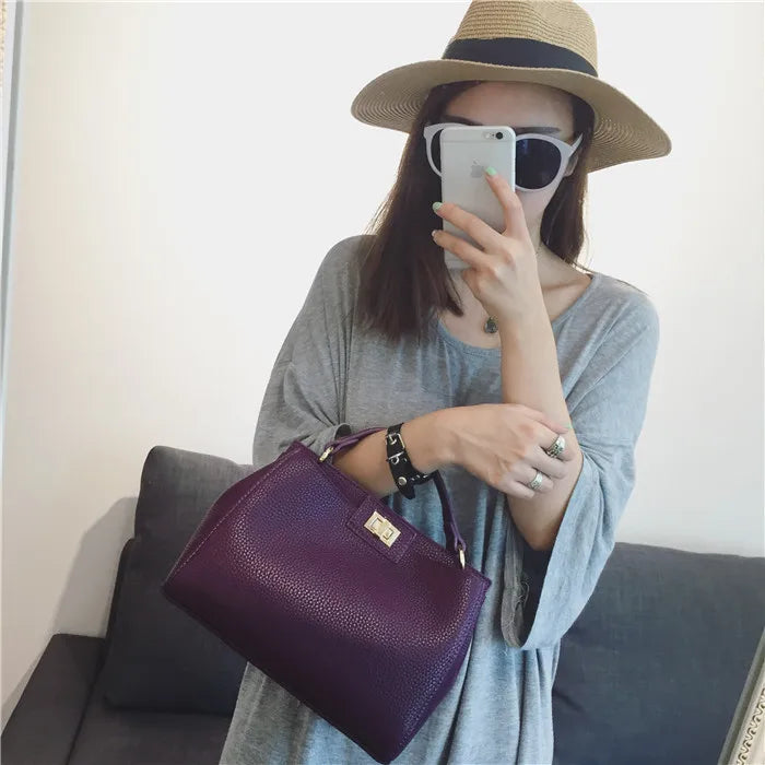 Women designer office tote bag large capacity bucket bag bussiness top handle bag handbag grey black green purple
