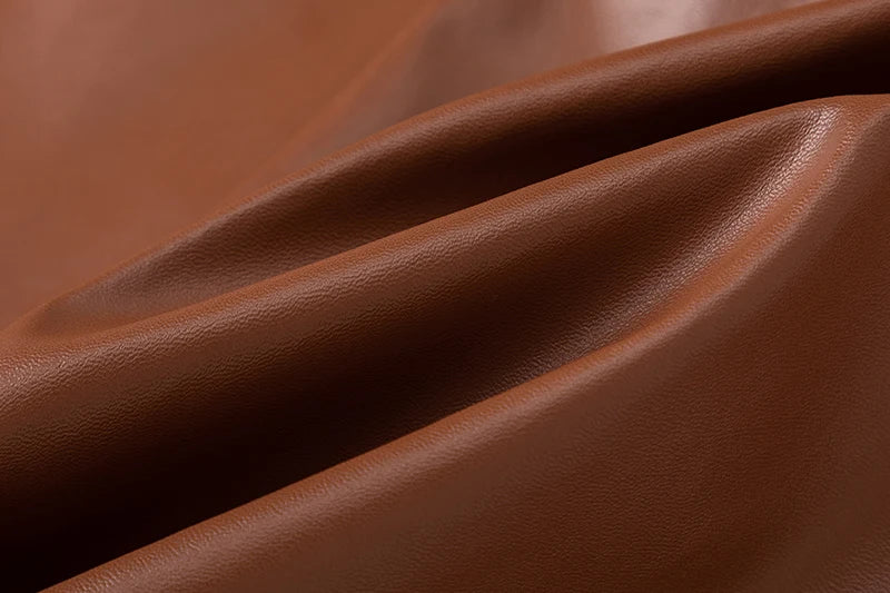 2025 Spring/Summer Women's PU Split Skirt High Waist Zipper Fold Leather Skirt European and American Sexy Hip Bag Skirt