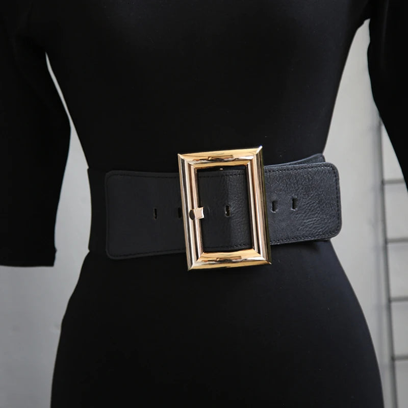 Trend New Big Belts for Women Waist Corset BeltWide Elastic Cummerbunds Black StretchPlus Size Belt Dress Fashion Ladies Wear