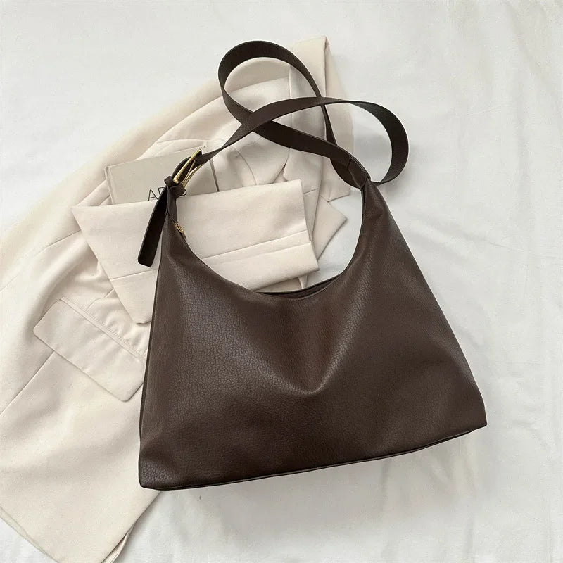 Soft Pu Leather Women Messenger Bags Fashion Vintage Ladies Shoulder Tote Bags Solid Color Female Large Capacity Handbags Purse