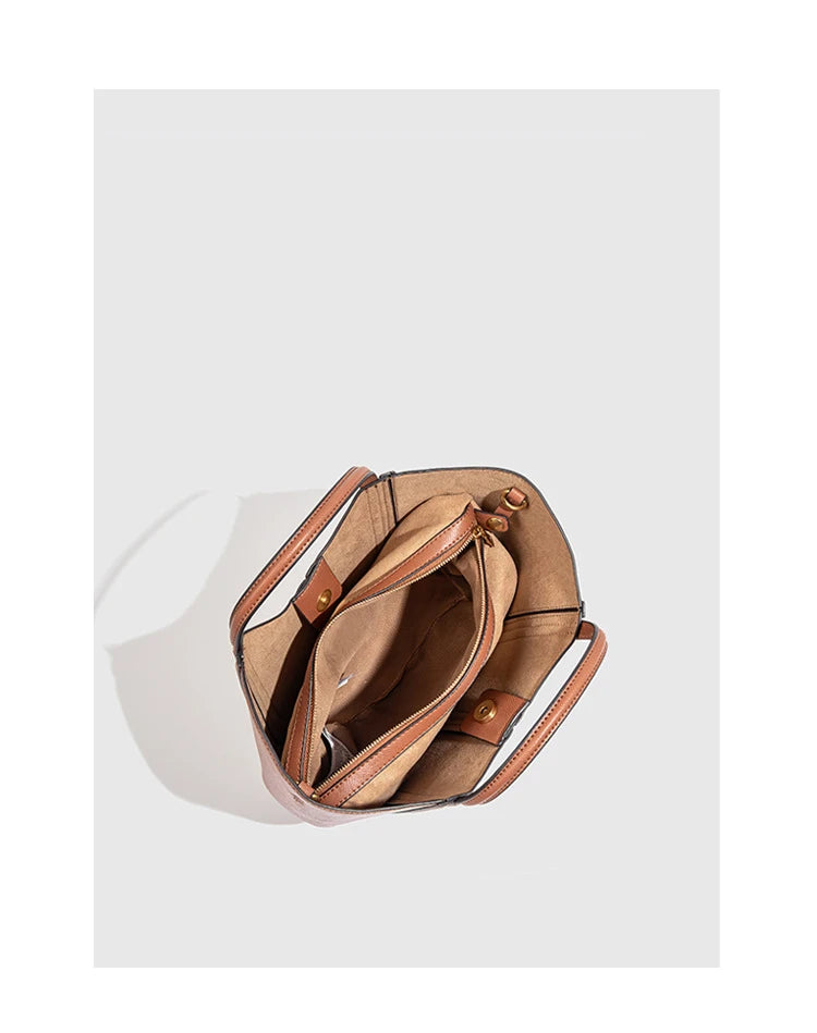 Luxury Quilting Basket Bags for Women Handbags PU Leather Bucket Bag Fashion Designer Shoulder Crossbody Bag Female Purses NEW