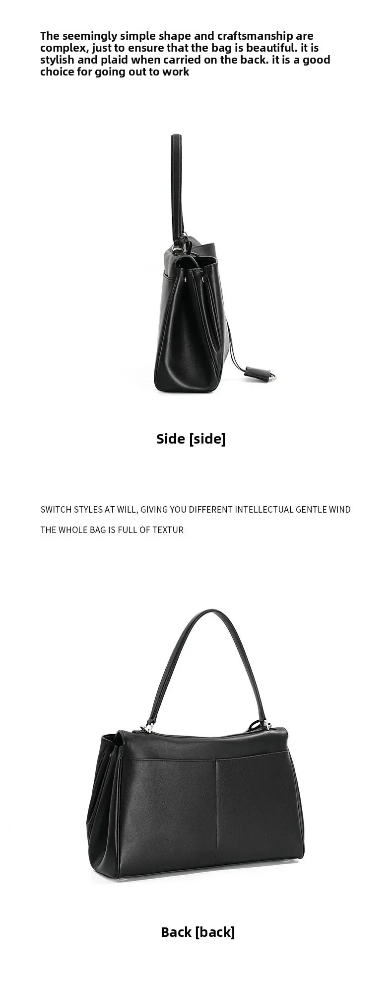 Rodeobag leather handbag, single shoulder crossbody bag, large capacity women's commuting high-end tote bag